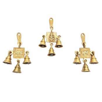 Set of Laxmi Ganesha Saraswati Single Hanging Bells