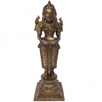 Two Deep Laxmi Statue of Brass for Home Decor(Pack of 2)