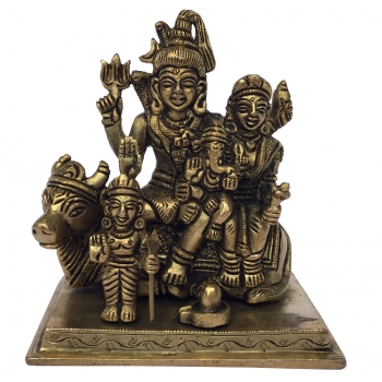 Shiva Parivar Brass Religious Figure for Temple