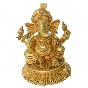 Lord Ganesha Brass Metal Decorative Home Decor/Pooja Ghar sculpture