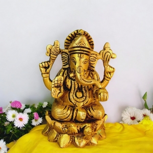 Ganpati Brass metal Hand Made Religious Statue