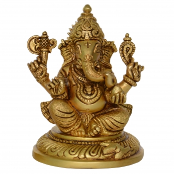 Metal Statue of Lord Ganesha in Brass