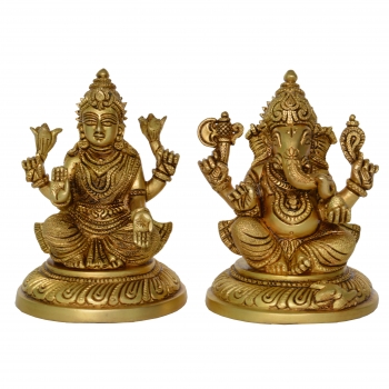 Laxmi Ganesha Pair for Home Temple 