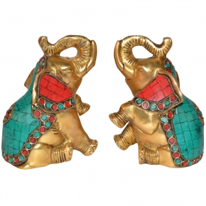 Book End of Elephant Turquoise work by Aakrati