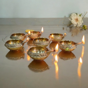 Deepawali Lighting Oil Diya for Decoration & Pooja set of 7