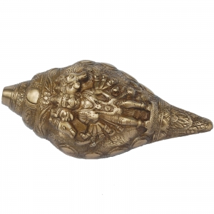  Lord Hanuman with five face Decorative Brass Made Pooja Ghar/ Temple Conch figure