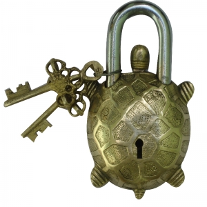 Pad Lock of Tortoise Figure for Door Safety by aakrati