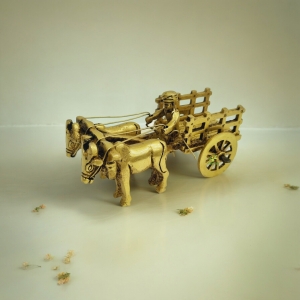 Home Decor Brass Made Bullock Cart