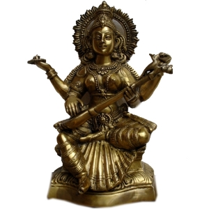Goddess Saraswati Brass Statue Holdind Veena