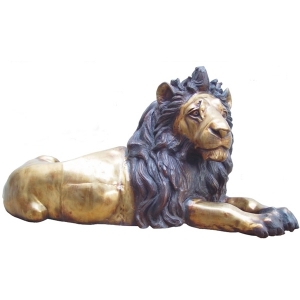 Lion Sculpture sitting hotel lobby decor resorts garden