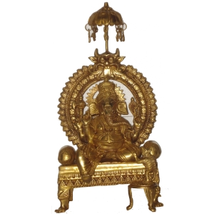 Lord Ganesha Glorious Statue Sitting On a Throne