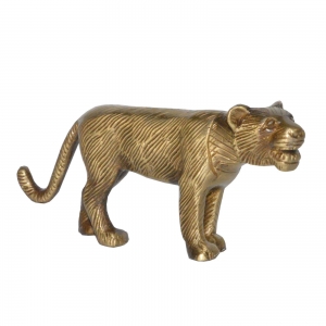 Tiger Statue of Brass metal Handmade animal figurine Decorative indian bronze look Sculpture with Antique finish Showpiece Gift Item