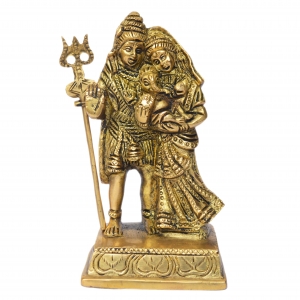 Religious Shiva Family Statue made of Brass Metal for Home Temple