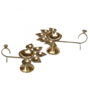 Pooja Ghar Brass Made Decorative Aarti Deepak/DIya/Oil Lamp Pair