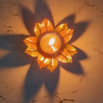 Flower design multi color Pooja Ghar Akhand diya jyot - oil lamp