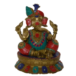 Lord Ganesha Brass Metal colored Statue by Aakrati