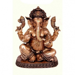 Lord Ganesha Brass Made Turquoise Work Decorative Statue