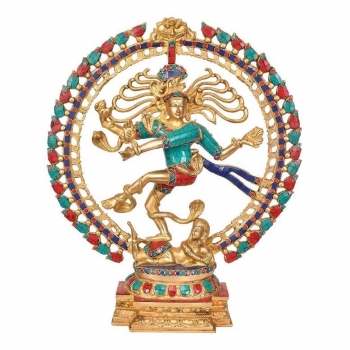 Lord Natraja Dancing Shiva brass Metal colored Statue 