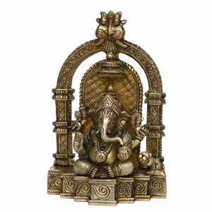 Decorative Lord Ganesha sitting brass made office decor Statue