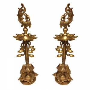 Diya Stand with Anna pakshi - Decorative Table diya stand