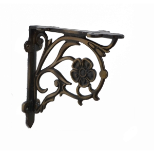 Aakrati Brass Victorian Style 7 inch Shelf Bracket For Side Walls 