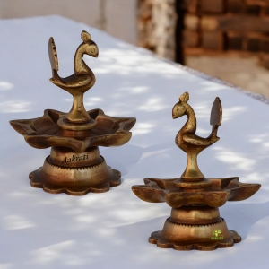 Traditional Indian Diyas Pair Brass Diya Set | Home Decor | Brass Diya for Decoration and Gift