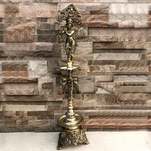 Large Size Fluting Krishna Lamp, Indian Decor Diya, Indian Homeware