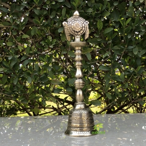 Brass hand bell with sign of lord vishnu temple worship