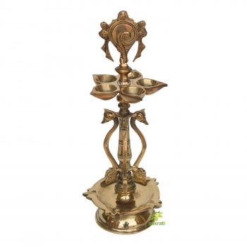 Brass Diya for puja - Oil lamp Stand Pooja