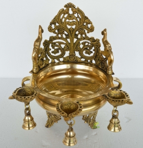 Aakrati Elephant Urli Brass bowl decor Intricate design Urli