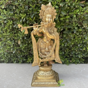 Krishna Statue In Brass, 61cm Big Large Size Krishna Brass Idol