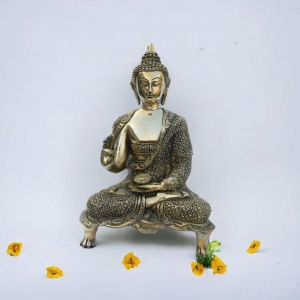 Brass Buddha sculpture | Meditative pose | Smooth textured brass | Handcarved Brass | Yoga sculpture | Exotic Eastern Sculpture