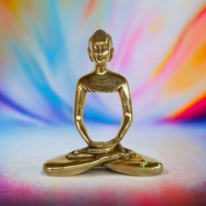 Modern buddha sculpture made in brass metal 