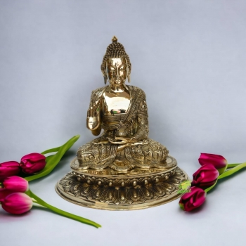 Buddha Meditation metal brass bronze finish Showpiece, Home Decor Items, Brass Buddha Statue, Home Decor Accessories