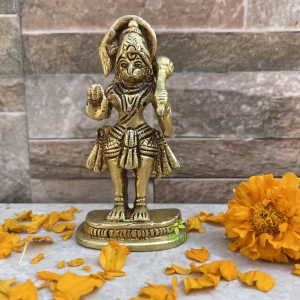 Blessing Lord Hanman Brass Sculpture for Temple - Buy Hanuman Online
