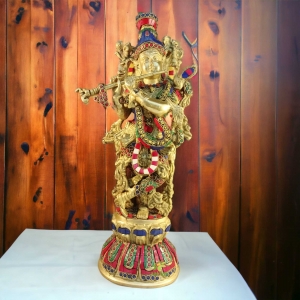 Krishna Statue In Brass, 61cm Big Large Size Krishna Brass Idol, Krishna  Bhagwan Home Temple Puja at Rs 16950/piece, Brass Krishna Statue in  Aligarh