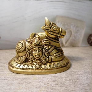 Nandi Brass Statue Hand Carved Pooja item Idol |Showpiece| |Temple decor|