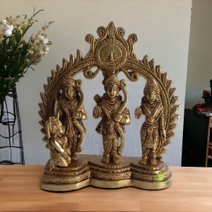 Brass Ram Darbar Lord Ram, Maa Sita, Laxman and Lord Hanuman |Religious Statue| |Brass Ram Family| 