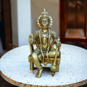 Brass Hanuman Statue with Yellow Finishing |Hanuman Statue| |Home decor| |Religious Idols| |Gift item|