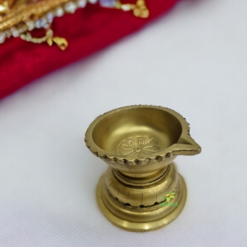Brass Diya for Puja Temple Decoration Large Diya Stand Oil Lamp for Home, Mandir, Pooja
