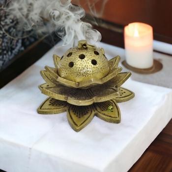 Aakrati Brass Dhoop Dani| Loban Holder| Incense Holder| Puja Article| Home Decor| (Yellow Antique)