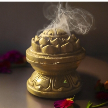 Aakrati Brass Dhoop Dani| Loban Holder| Incense Holder| Puja Article| Home Decor| Gifts Purpose| (Yellow Antique)