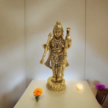 Aakrati Brass Lord Rama Pratima Iconic Devotion| Home Decor| Temple Decor (Yellow, 4.5 inches) 