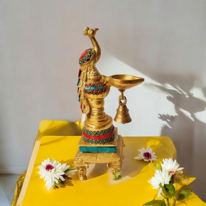 Brass Peacock Statue for home decoration and table decoration  