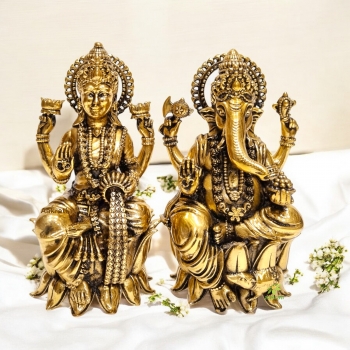 Brass Lakshmi Ganesh Set| Aakrati Brass Laxmi Ganesh Statue| Decorative Items 