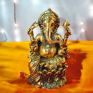 Brass Ganesh Sculpture| Lord Ganesh Idol Made By Aakrati| Decorative Items