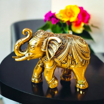 Aakrati Brass statue for home decor unique metal elephant