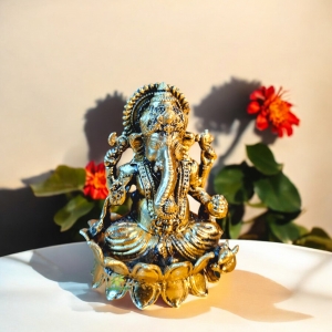 Brass Ganesh Statue with Antique Finish | Brass Ganesh Sculpture| Decorative Items