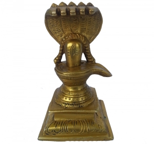 Brass metal Shivlinga statue for worship 