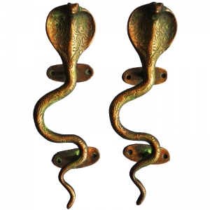 Handcrafted Brass Snake Door Pull | Elegant and Unique Design | High Quality Brass Door Handle ( Multi-color, 8 inch)